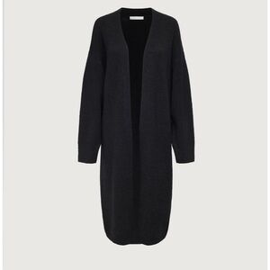 Oak + Fort Open Front Cardigan - Black